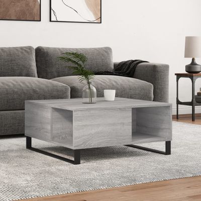 vidaXL Konferenčný stolík sivý dub sonoma 80x80x36,5 spracované drevo