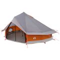 vidaXL Tipi stan 18-miestny Šedá a oranžová Polyester a oceľ