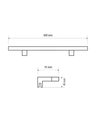 Q-321B LED 12W/1200lm/4000K zrcadlové světlo 80cm - černé QTEC