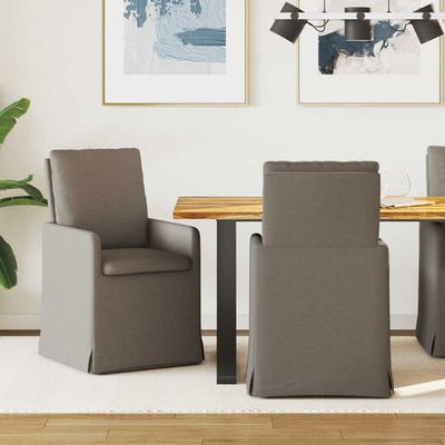 vidaXL Jedálenské stoličky 2 pcs Svetlosivá 57 x 67 x 98 cm Ľan