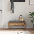 vidaXL Predsieňová lavica s vankúšom Staré drevo 83 x 38 x 40 cm