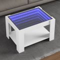 vidaXL Konferenčný stolík s LED biely 73x53x45 cm kompozitné drevo