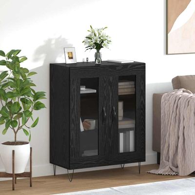 vidaXL Servírovacia skriňa Čierny dub 69,5 x 34 x 90 cm