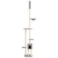 vidaXL Strom pre mačky od podlahy po strop bledosivý 258,5-284,5 cm