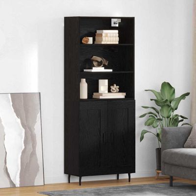 vidaXL Highboard Čierny dub 69,5 x 34 x 180 cm