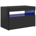 vidaXL TV skrinka s LED svetlami lesklá čierna 60x35x40 cm