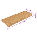 vidaXL Nášľapy na schody vzhľad sisalu 15 ks 65x21x4 cm sisal