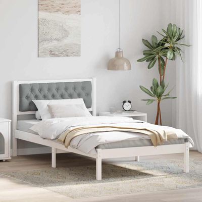 vidaXL Rám postele Svetlosivá 100 x 200 cm Masívne borovicové drevo