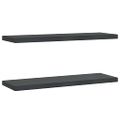 vidaXL Nástenné police 2 ks 75x23,5 cm čierne nehrdzavejúca oceľ