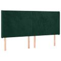 vidaXL Čelo postele so záhybmi tmavozelený 203x16x118/128 cm zamat