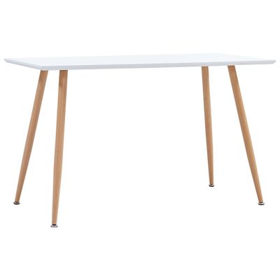 vidaXL Jedálenský stôl, bielo dubový 120x60x74 cm, MDF
