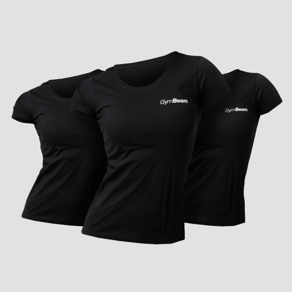 Dámske tričko Basic 3Pack Black - GymBeam, veľkosť L - 3pack