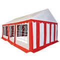 vidaXL Záhradná markíza PVC 4x6 m červeno-biela