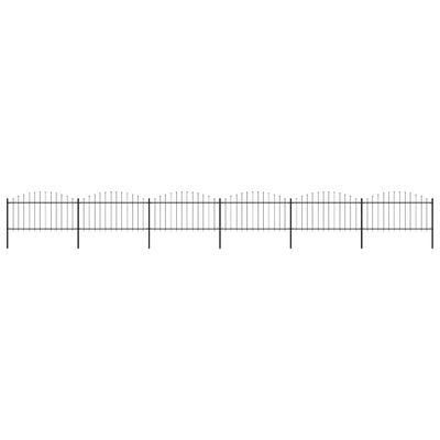 vidaXL Záhradný plot s vrchnou časťou z ocele 1005x150 cm čierny