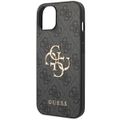 Puzdro Guess pre iPhone 15 6,1" GUHCP15S4GMGGR sivé HC PU koža 4G Metal Logo
