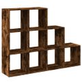 vidaXL Knižnica 3-posch. dymový dub 137,5x29x103,5 cm kompozitné drevo