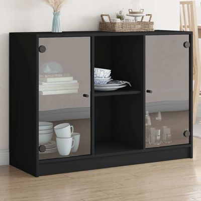 vidaXL Komoda čierna 102x37x75,5 cm kompozitné drevo