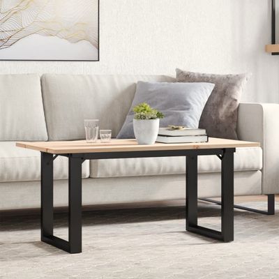 vidaXL Konferenčný stolík v tvare O 90x40x45 cm borovica a oceľ