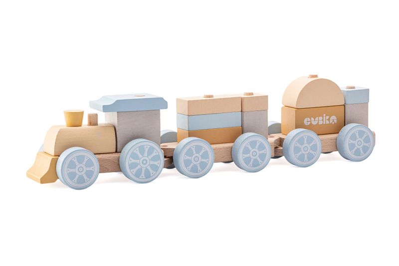 CUBIKA Pastel 15900 Dúhový vláčik s dvoma vagónmi