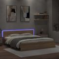 vidaXL Posteľný rám s čelom a LED dub sonoma 180x200 cm
