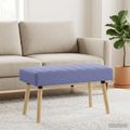 vidaXL Pruhovo prešitá lavica Modrá džínovina 80 x 40 x 46 cm Látka