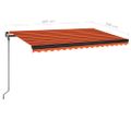 vidaXL Manuálne zaťahovacia markíza 400x300 cm oranžová a hnedá