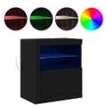 vidaXL LED komoda Čierna 60,5 x 37 x 67 cm Kompozitné drevo