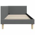 vidaXL Rohový rám postele s čelnou doskou Tmavo šedá 90 cm x 190 cm