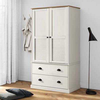 vidaXL Šatník VIGO biely 90x55x170 cm masívna borovica