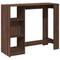 vidaXL Barový stôl s policami hnedý dub 124x46x103,5 cm kompoz. drevo
