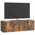 vidaXL Nástenná TV skrinka 98 x 31 x 30 cm Dymový dub Kompozitné drevo
