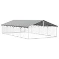 vidaXL Vonkajšia voliéra pre psy so strechou 600x300x150 cm