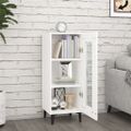 vidaXL Komoda biela 34,5x34x90 cm spracované drevo