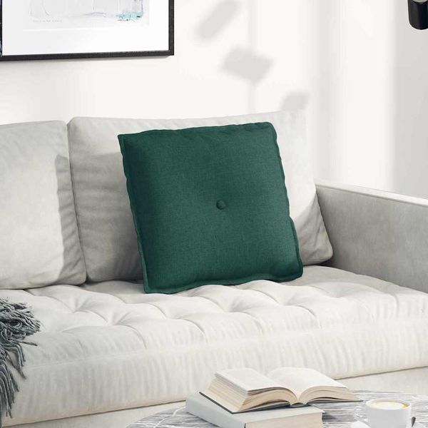 vidaXL Poduška na chrbát Tmavozelená 50 x 19 x 45 cm látka