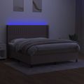 vidaXL Posteľ boxsping s matracom a LED sivohnedá 160x200 cm látka