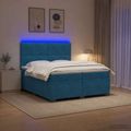vidaXL Posteľ boxspring s matracom Modrá 200 x 200 cm Zamat