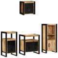 vidaXL Sada kúpeľňového nábytku so zásuvkou 4 pcs Masívne mango drevo