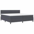 vidaXL Posteľ s pružinovým rámom Tmavo šedá a biela 200 x 200 cm