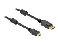 Kábel adaptéra - DisplayPort s pinmi (male) zamykací do HDMI s pinmi (male) - 10 m - trojnásobne tienený - čierna - pasívny