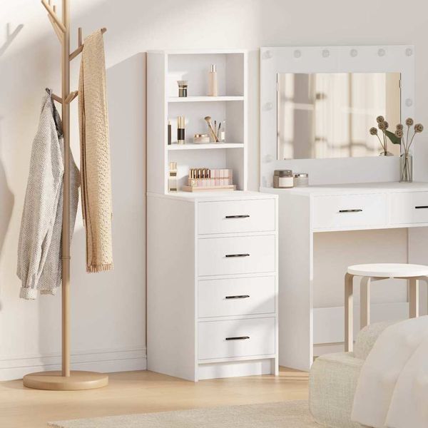 vidaXL Highboard so zásuvkou Biela 40 x 41 x 135 cm Kompozitné drevo