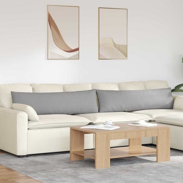 vidaXL Vankúše na pohovku 2 pcs Oblá šedá 145 x 40 cm látka