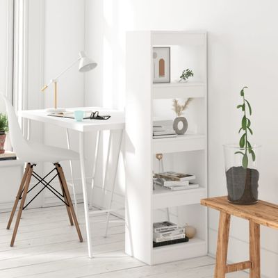 vidaXL Knižnica/deliaca stena biela 40x30x135 cm