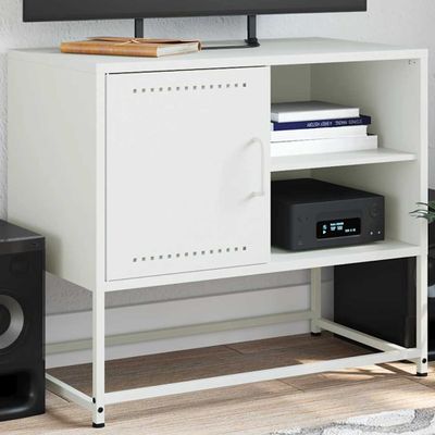 vidaXL TV skrinka biela 68x39x60,5 cm oceľ