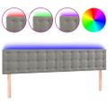 vidaXL Čelo postele s LED bledosivé 160x5x78/88 cm zamat