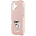 Obal Karl Lagerfeld IML Aquarelle Choupette & Logo MagSafe pre iPhone 17 ružový