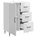 vidaXL Servírovacia skriňa Biela s vysokým leskom 66 x 34,5 x 89,5 cm
