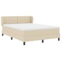 vidaXL Posteľ s pružinovým rámom Krémová 140 x 190 cm látka