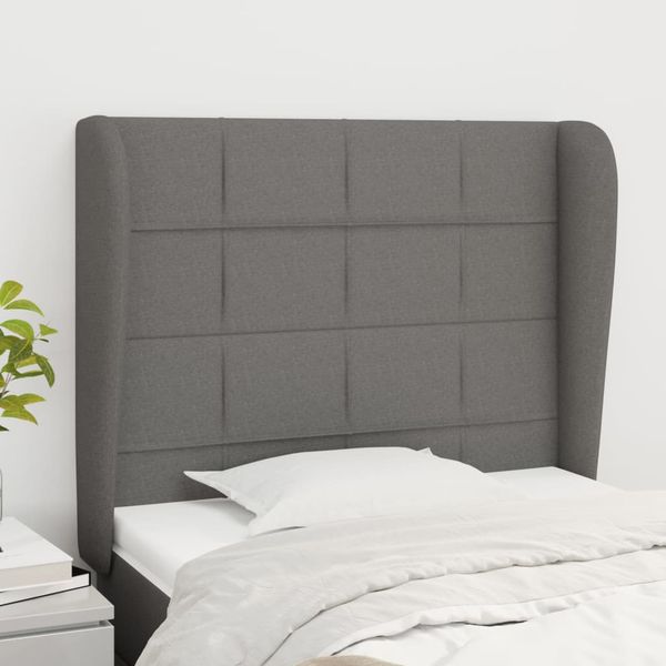 vidaXL Čelo postele so záhybmi tmavosivé 93 x 23 x 118/128 cm látka