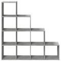vidaXL Rozdeľ. knižnica 4-posch. betónová 131,5x29x131,5cm komp. drevo