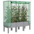 vidaXL Záhon s krytom na skleník ratanový vzhľad 120x40x140 cm